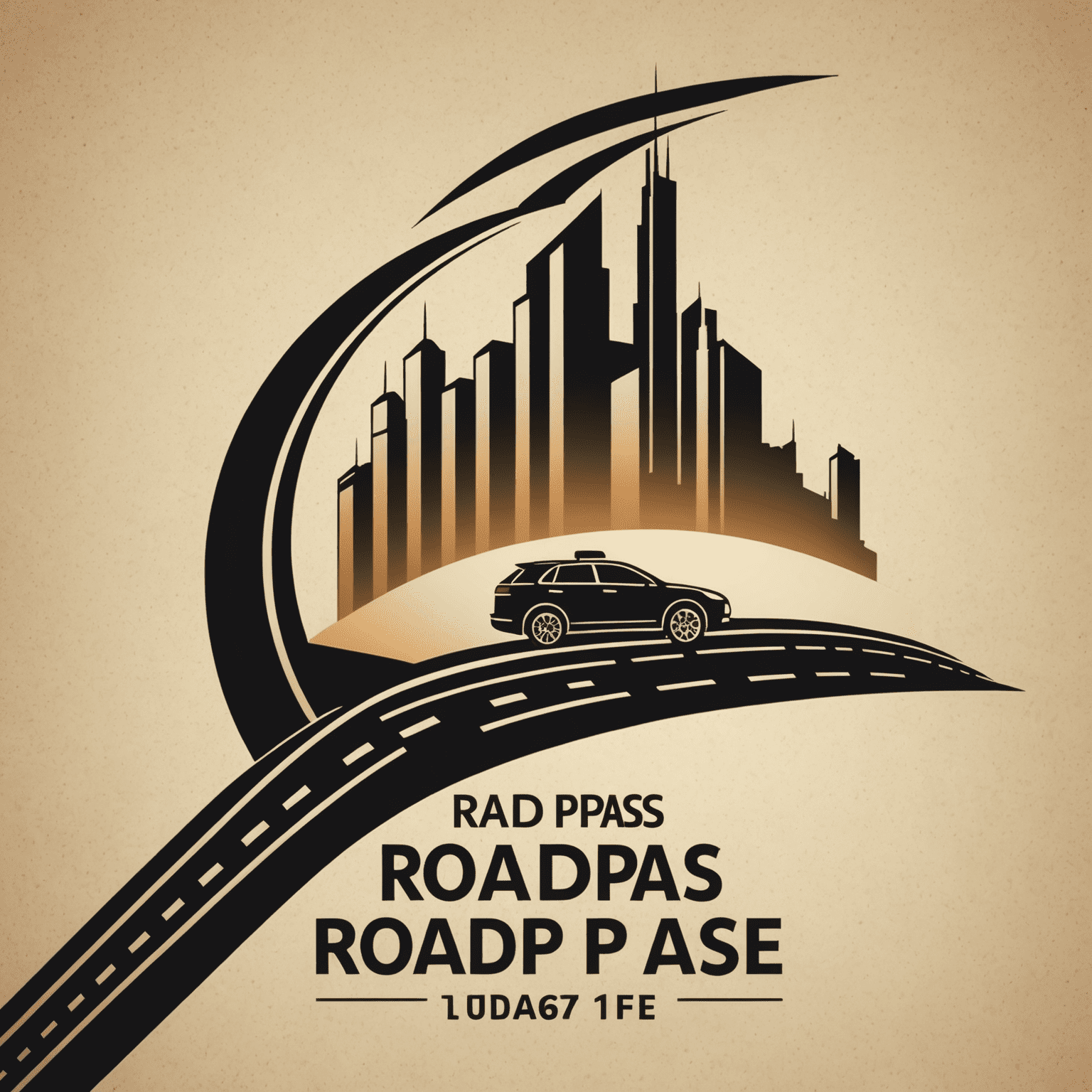 RoadPass UAE logo - A stylized road with a passing car and the text 'RoadPass UAE'