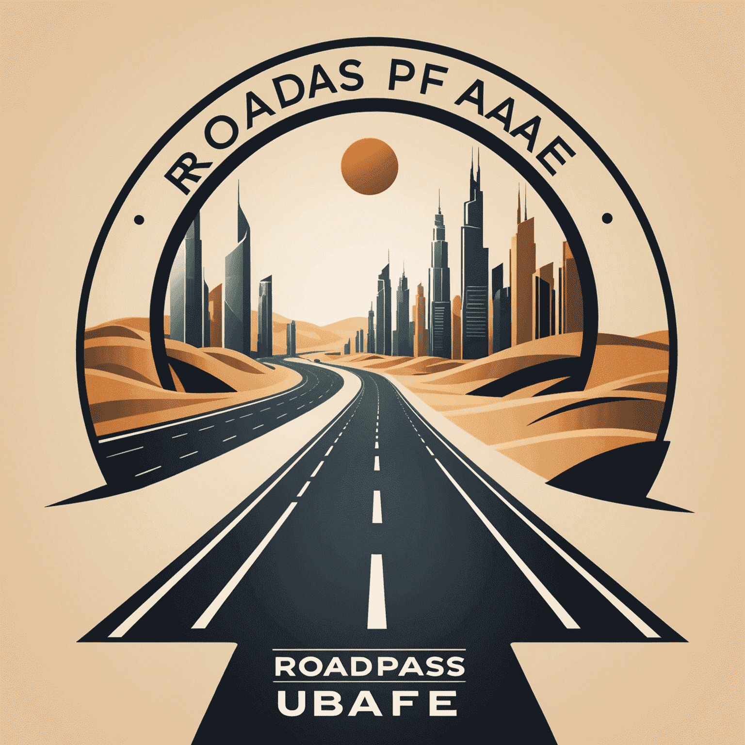 RoadPass UAE logo - A stylized road with a passing car and the text 'RoadPass UAE'