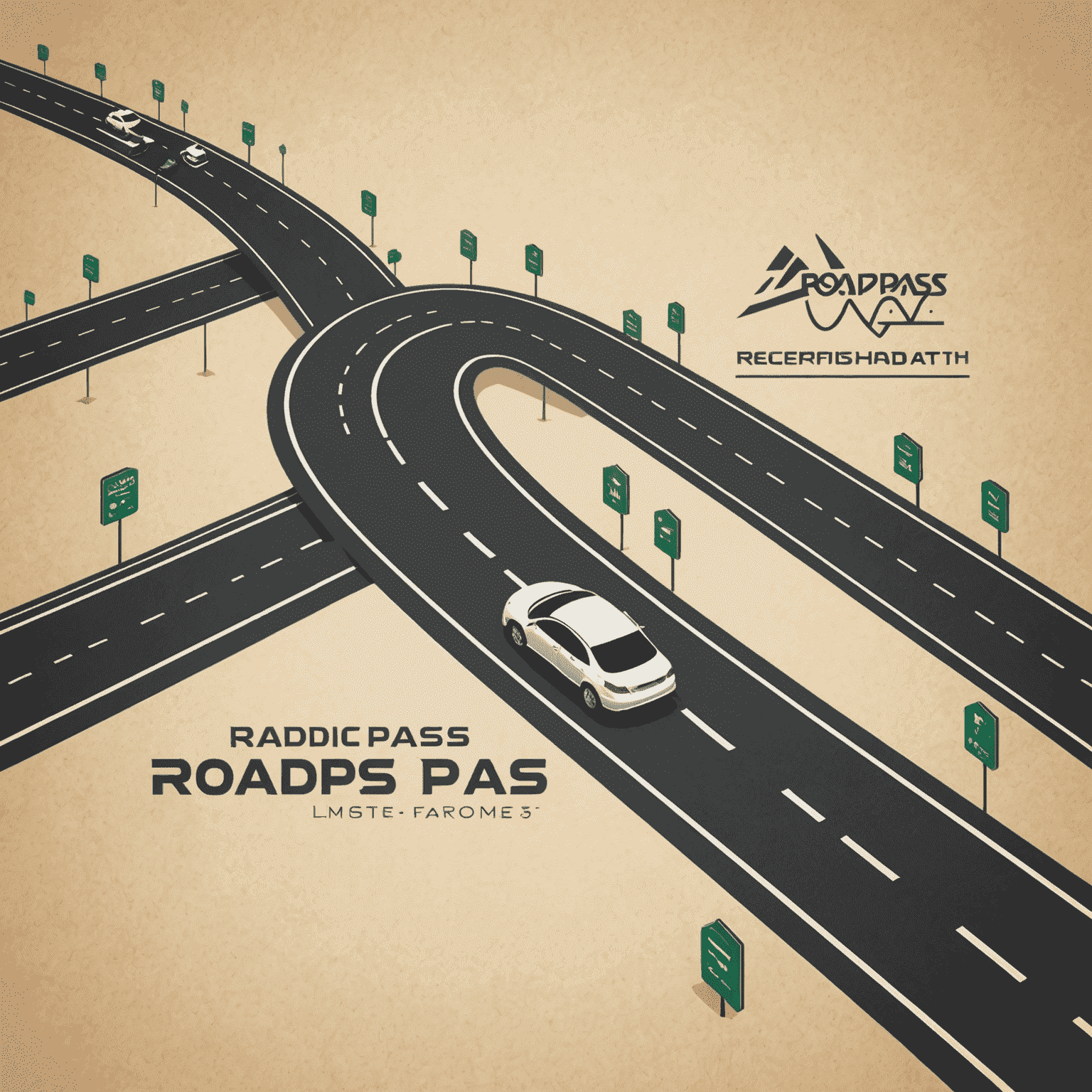 RoadPass UAE logo - A stylized road with a passing car and the text 'RoadPass UAE'