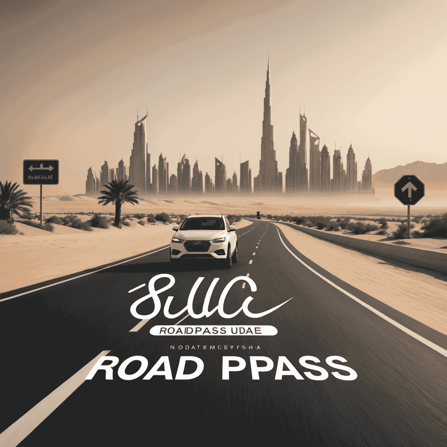 RoadPass UAE logo - A stylized road with a passing car and the text 'RoadPass UAE'