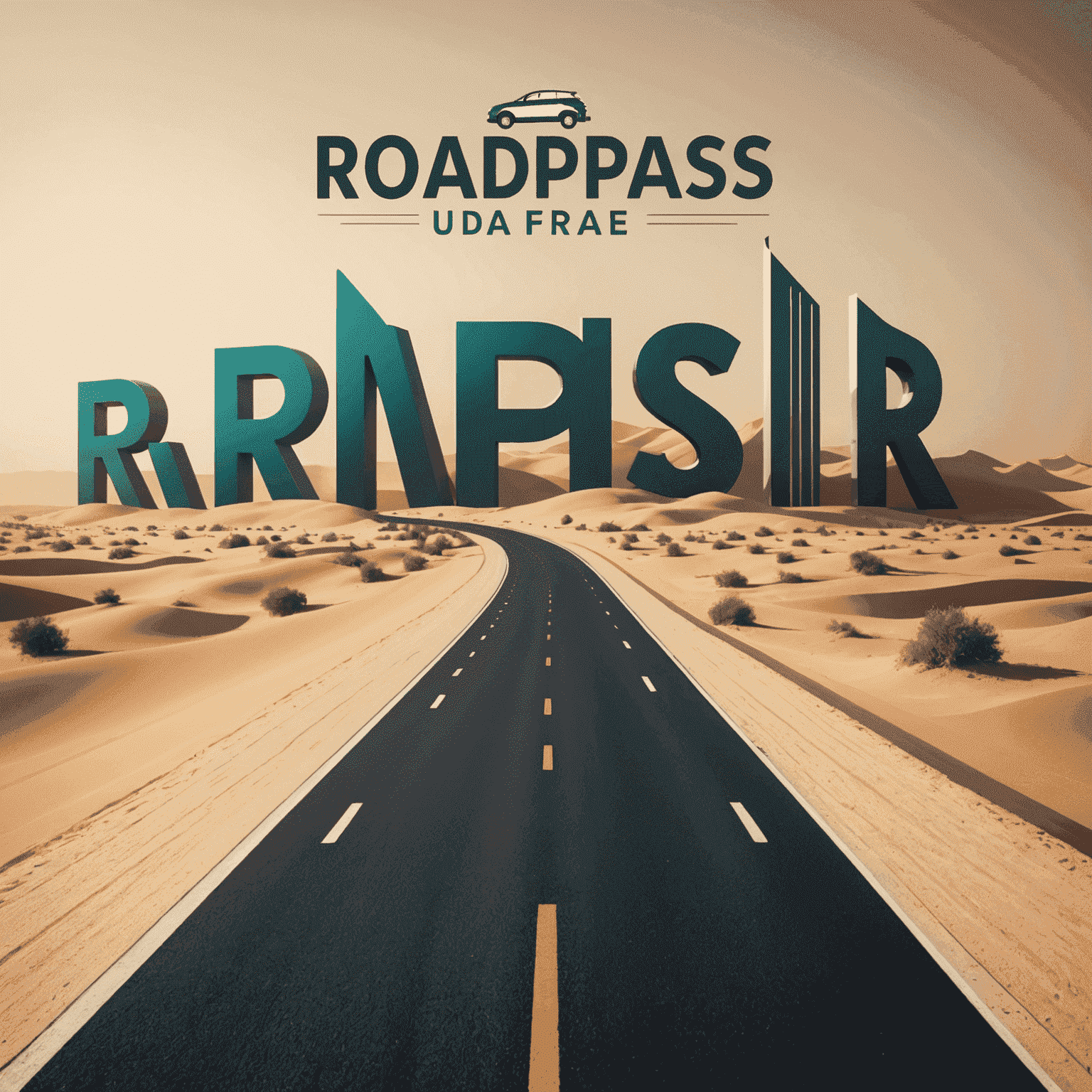 RoadPass UAE logo - A stylized road with a passing car and the text 'RoadPass UAE'